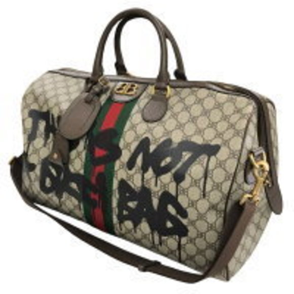 Balenciaga Hacker Project Graffiti Duffel Bag Gray Brown - Picture 1 of 7